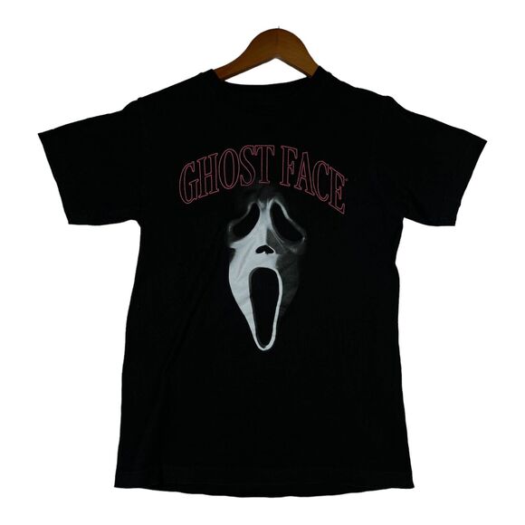 Men's Ghost Face SCREAM Horror Movie The Icon of Halloween Black Graphic Shirt S - Picture 1 of 4